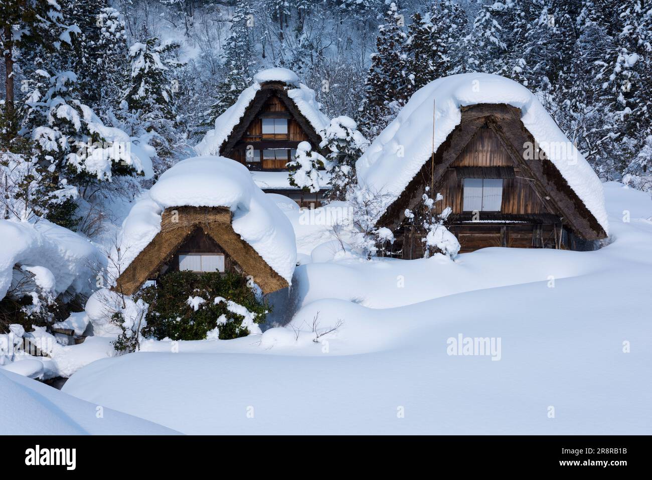 Shirakawa-Go enneigé Banque D'Images