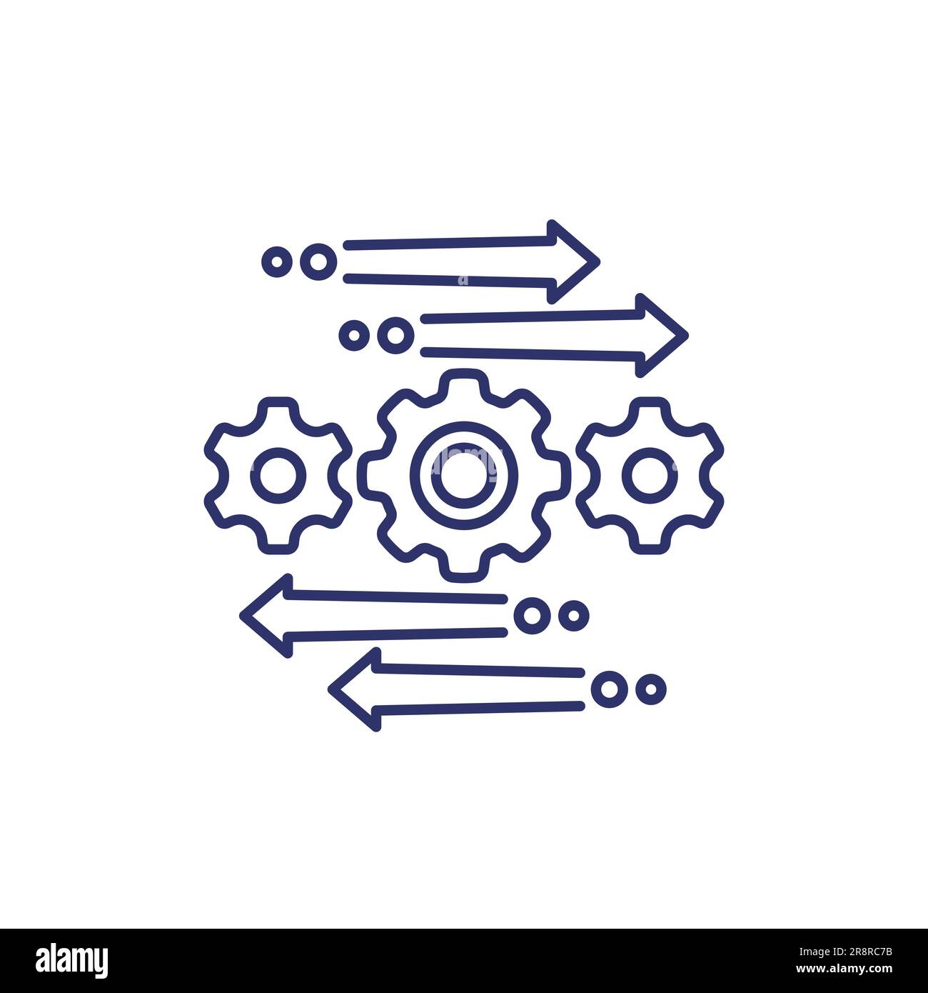 icône de ligne de processus d'automatisation et d'optimisation Illustration de Vecteur