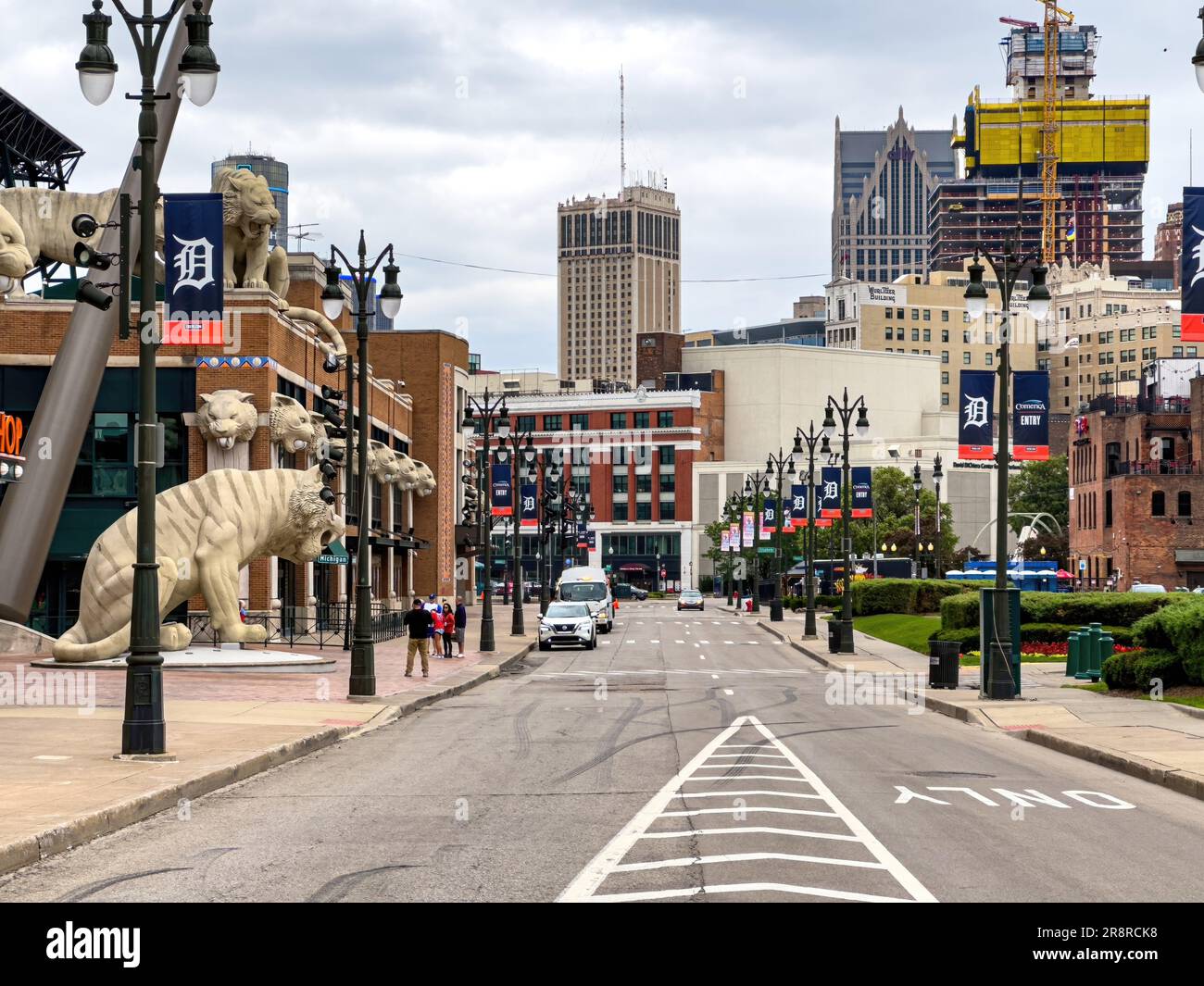 Quartier moderne de Detroit - DETROIT, MICHIGAN - 10 JUIN 2023 Banque D'Images
