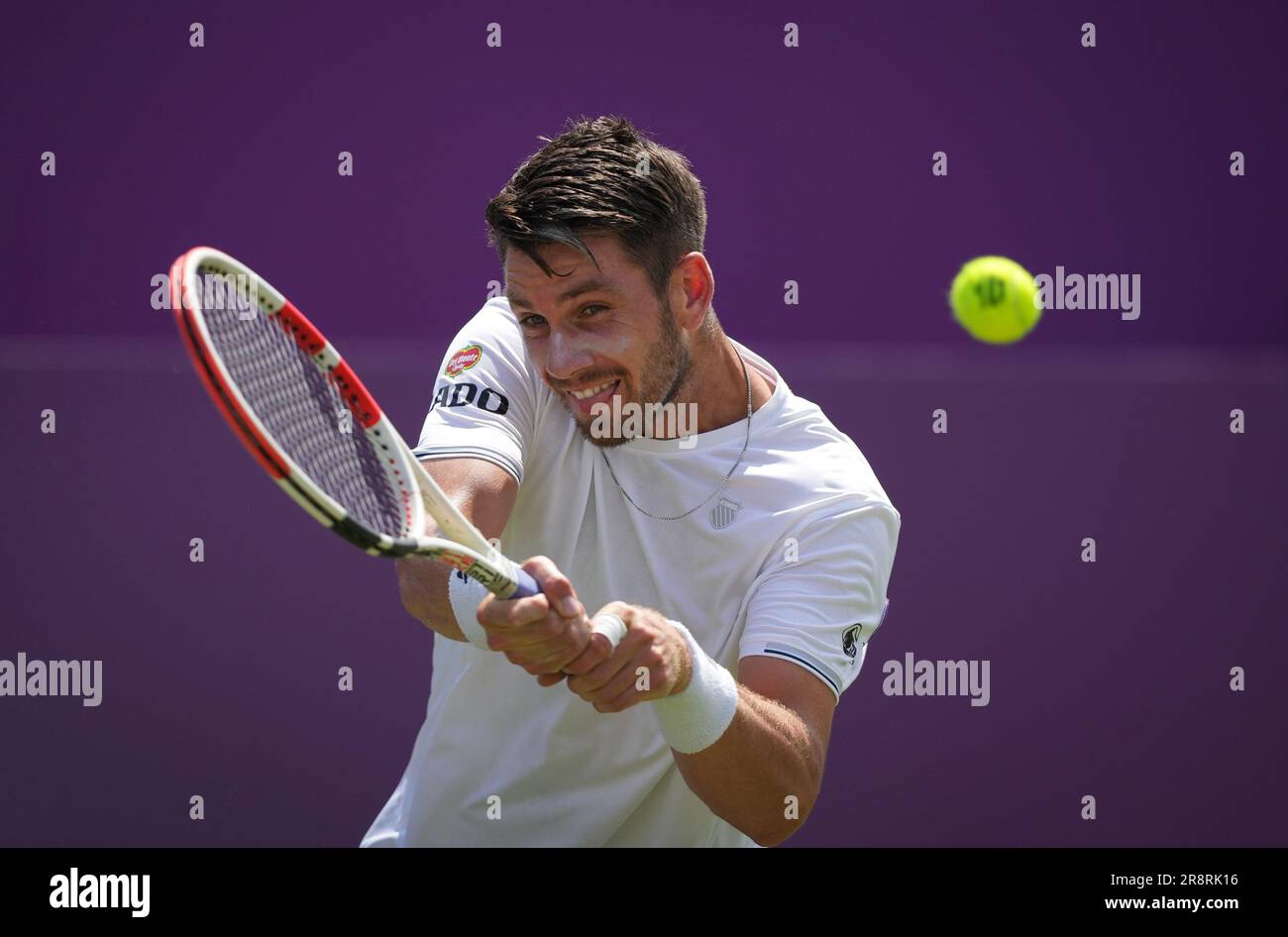 Cameron Norrie (GBR) dans son match contre Miomir Kecmanovic (SRB) pendant le premier jour du tournoi de tennis LTA Cinch championnats 2023, ATP 500 événement à TH Banque D'Images