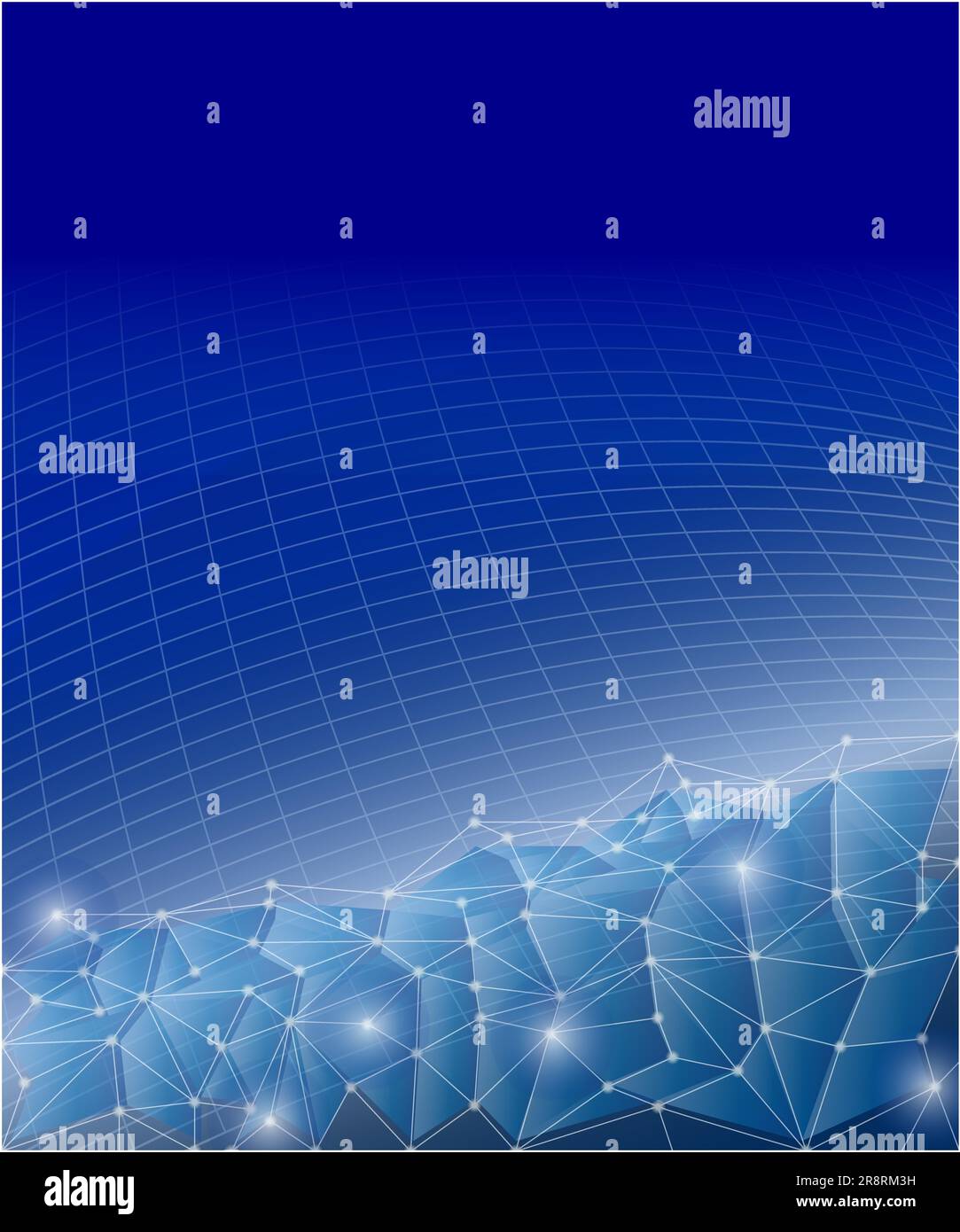 Arrière-plan polygonal abstrait technologique bleu avec une copie de l'espace pour le texte. Illustration de Vecteur