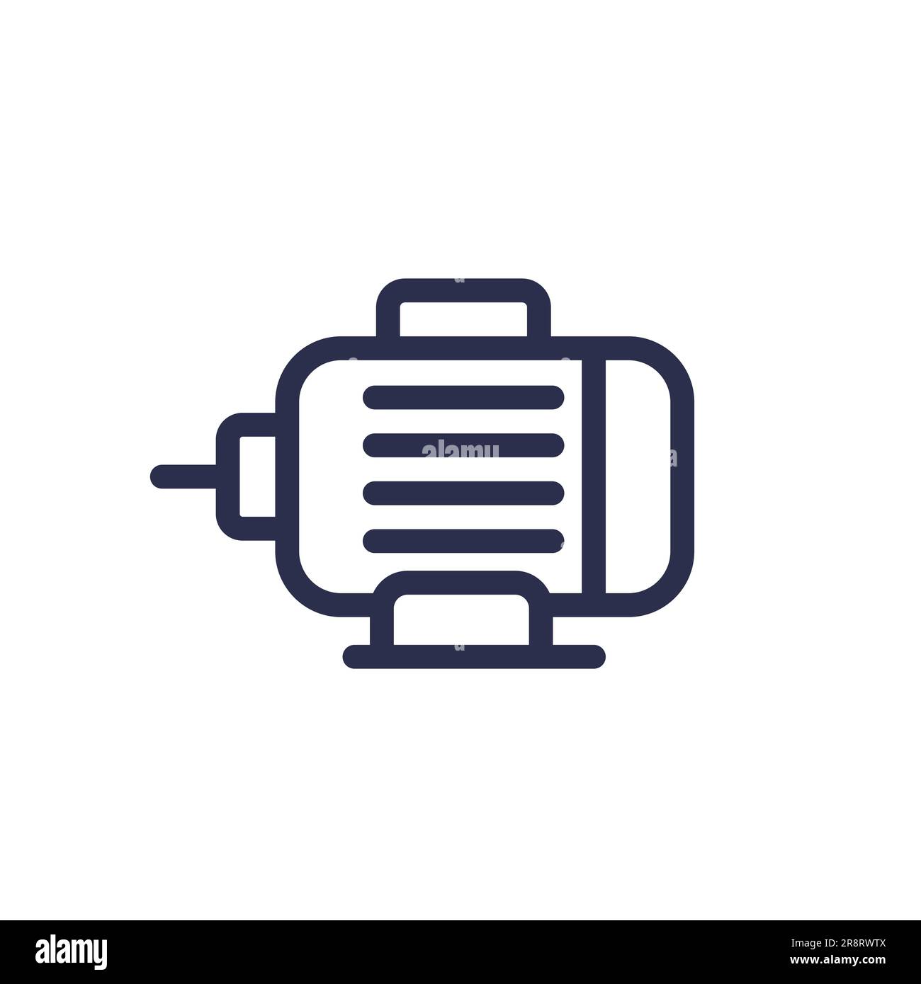 icône de ligne de moteur électrique sur blanc, vecteur Illustration de Vecteur