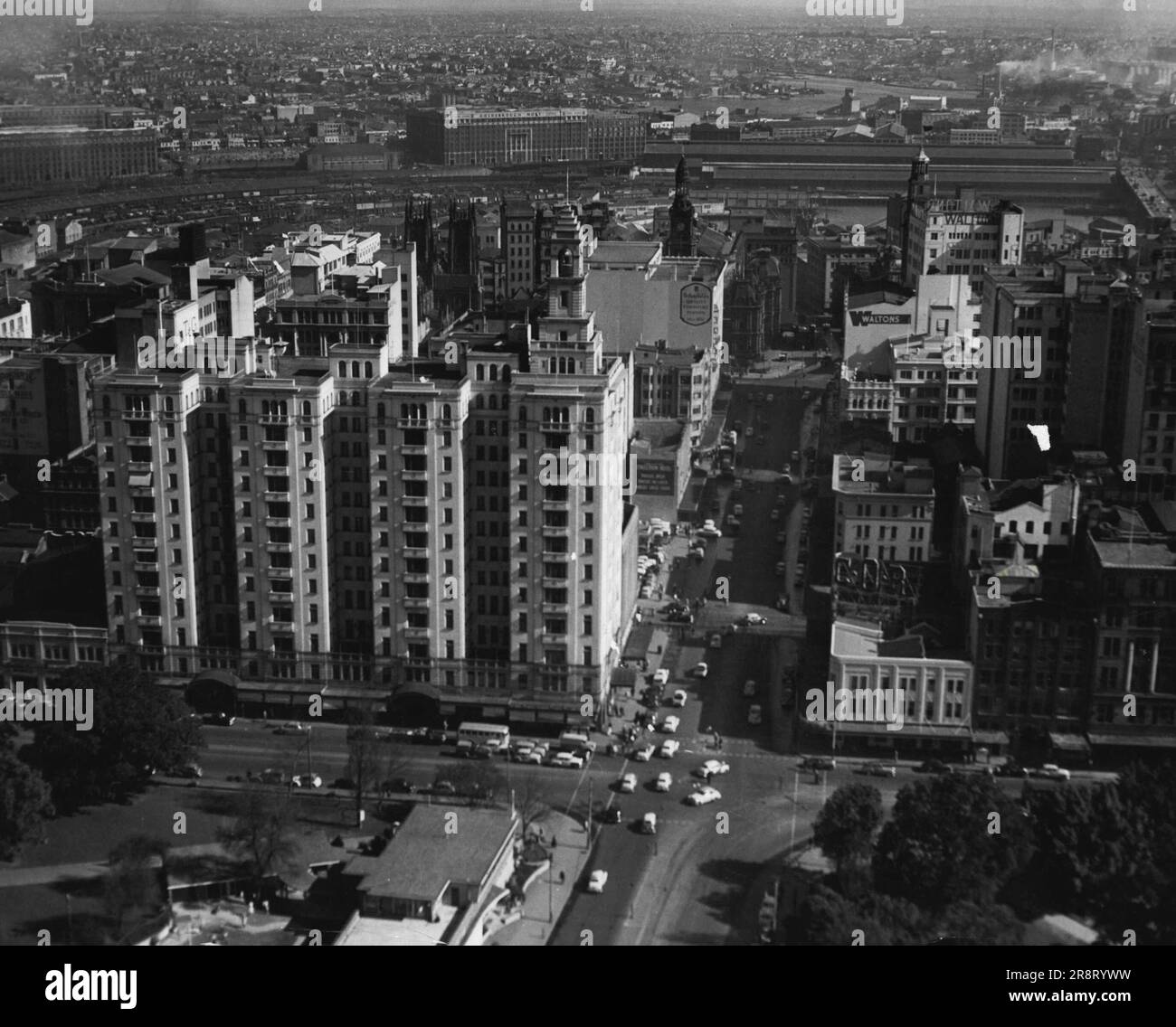 Bâtiment T. & G, Sydney. 22 août 1955. Banque D'Images