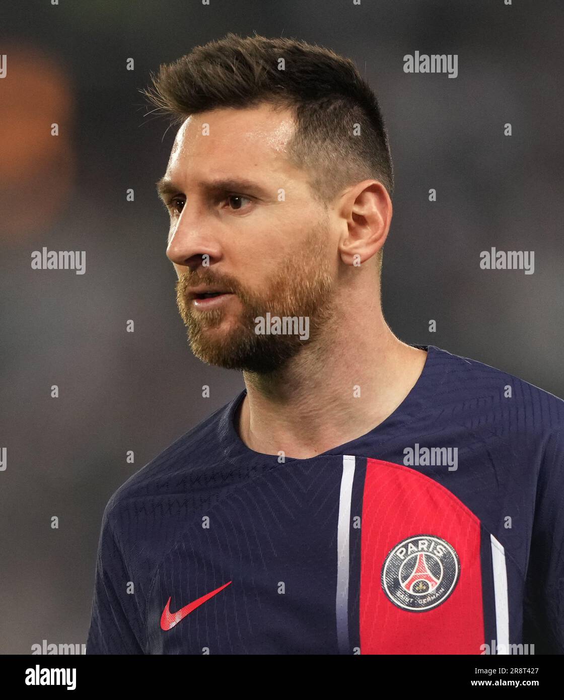 Lionel Messi du PSG lors du match de la Ligue 1 entre Paris Saint Germain et Clermont foot au Parc des Princes, Paris, France, le 3 juin 2023. Photo par Banque D'Images
