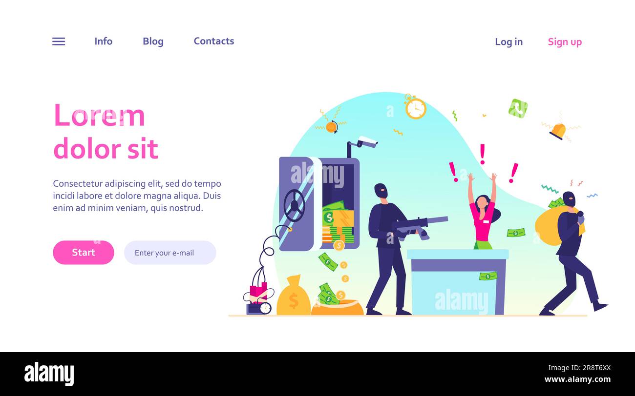Le concept de vol de banque Illustration de Vecteur