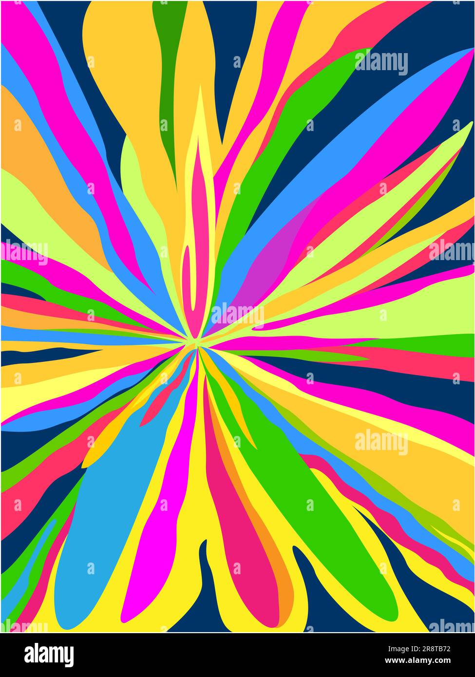 Abstrait décoratif pétales multicolores fleur fantaisie fond d'écran. Illustration de Vecteur