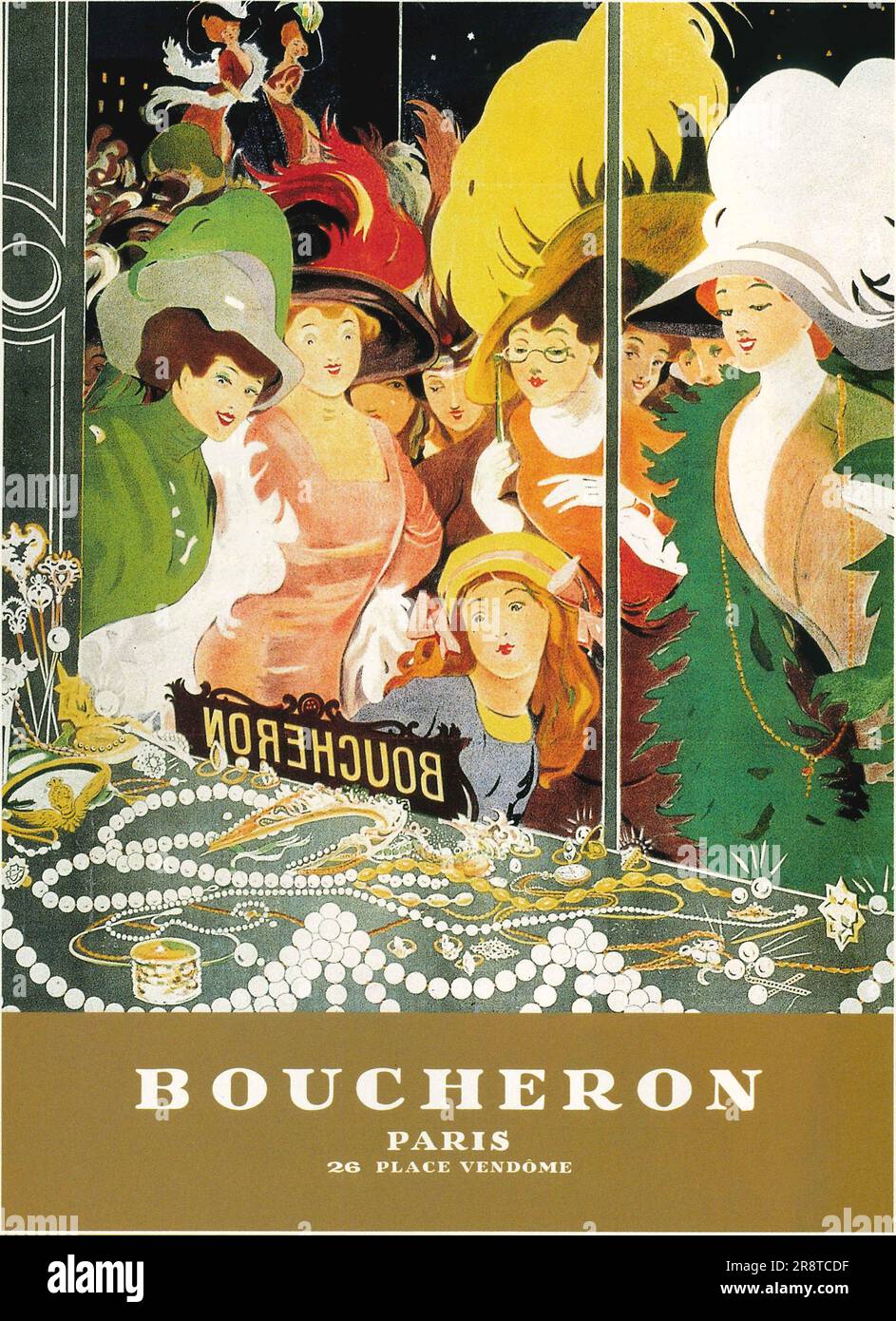 Boucheron Paris bijoux publicité historique de 1900 Banque D'Images