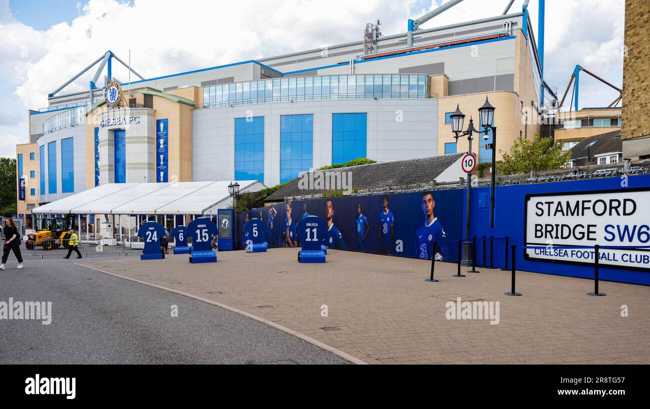 Entrée au Stamford Bridge, stade du Chelsea FC (football Club), à Fulham, Londres Banque D'Images