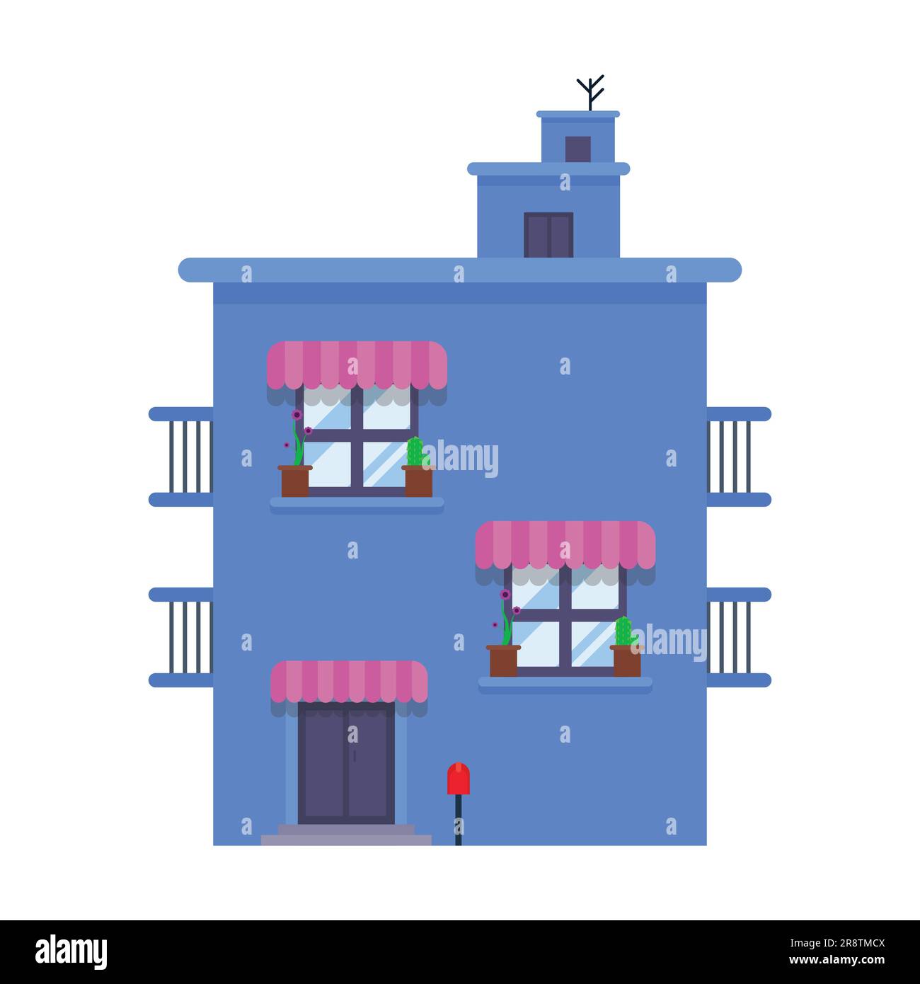 Maison simple à deux étages. vue sur le salon. illustration vectorielle Illustration de Vecteur