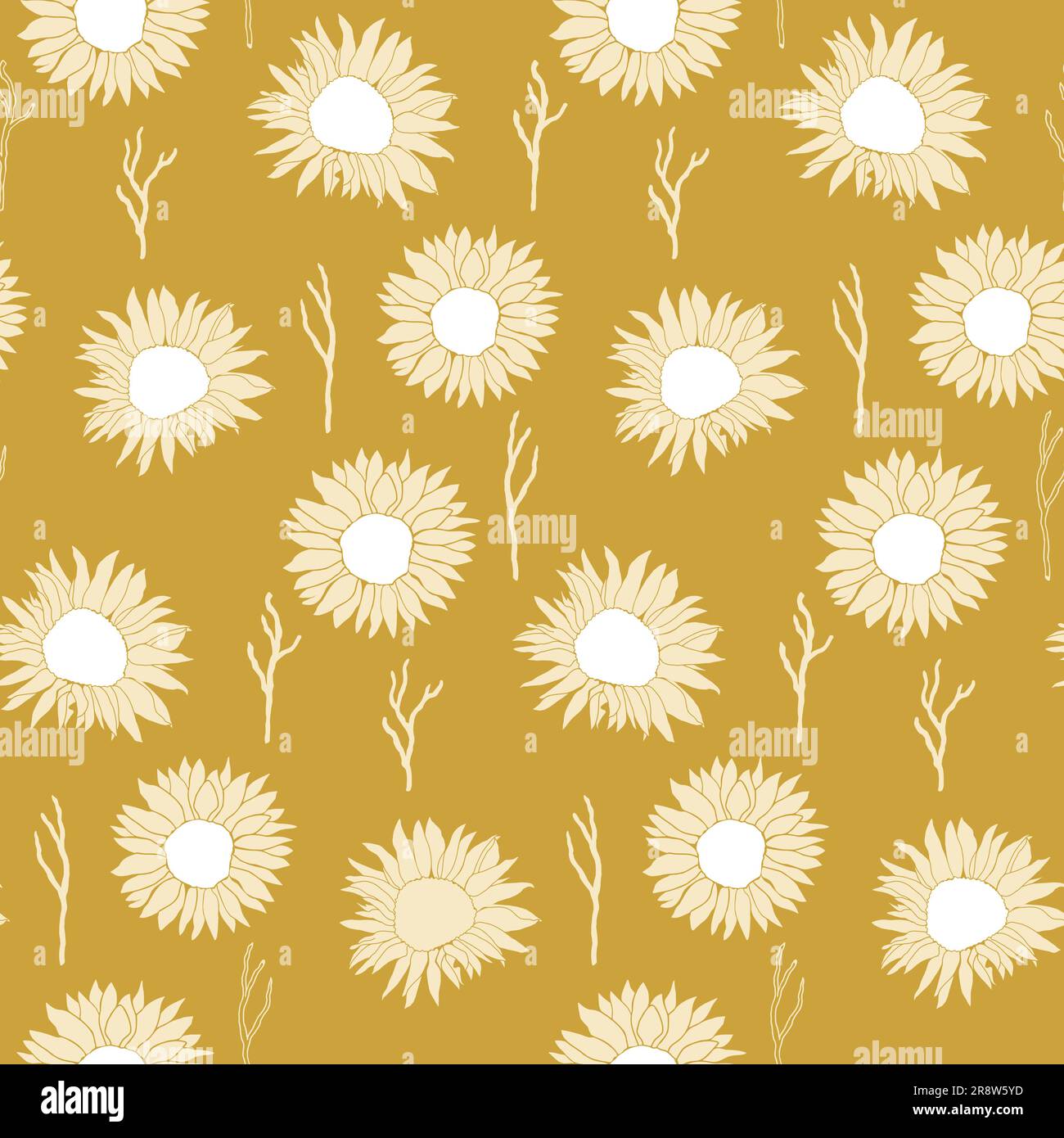 Motif sans couture de fleur de tournesol pour le textile ou la surface. Arrière-plan vectoriel Illustration de Vecteur