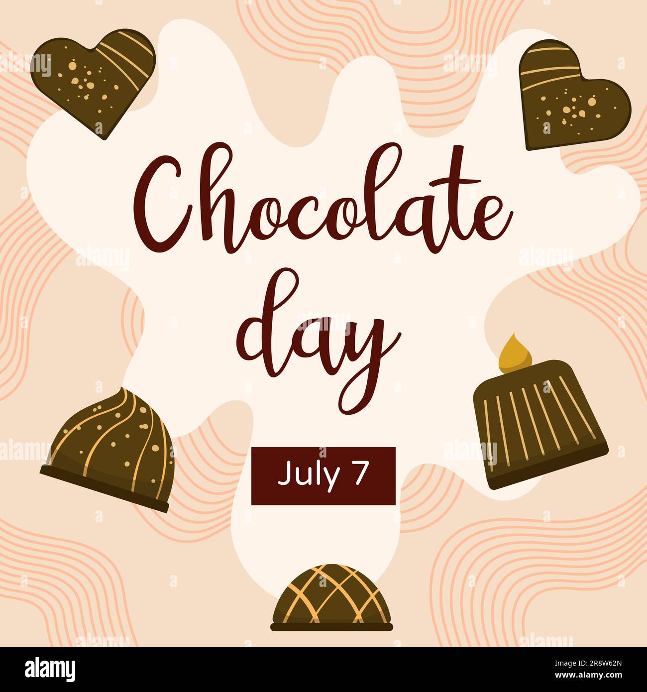 Modèle de conception de la Journée mondiale du chocolat. Blocs de