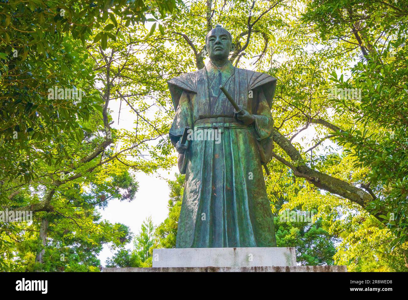 Statue de Toshitada Doi au château Echizen-Ono Banque D'Images