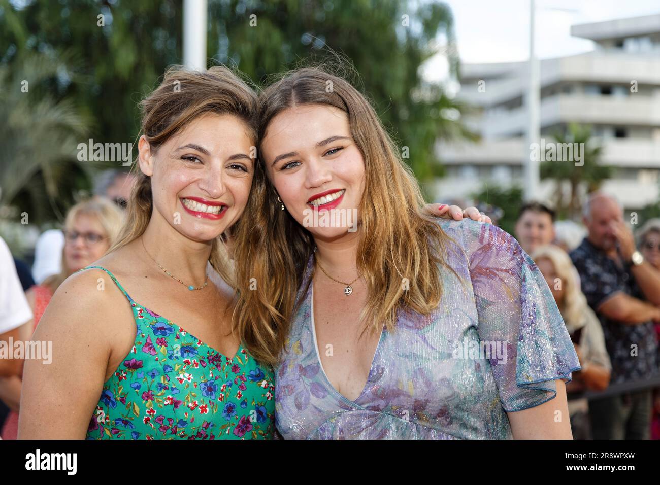 Cap d'Agde, 2023.22nd juin 2023.Jennifer Dubourg-Bracconi et Marie Caizergues participent au Festival du film et de la télévision les Hérault à Agde, France Banque D'Images