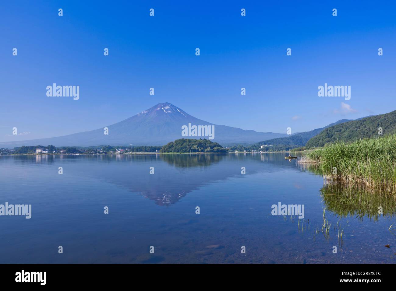 Mt. Fuji et le lac Kawaguchi Banque D'Images