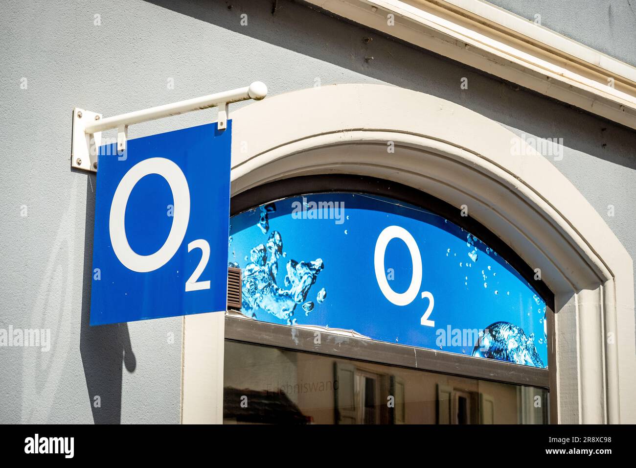 Avant d'une boutique de O2 à Emmendingen Banque D'Images