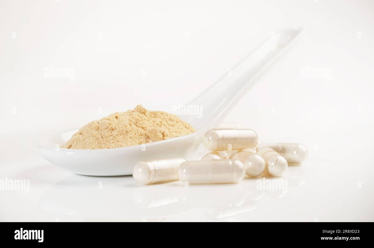 Phosphatidylsérine - poudre et capsules Banque D'Images
