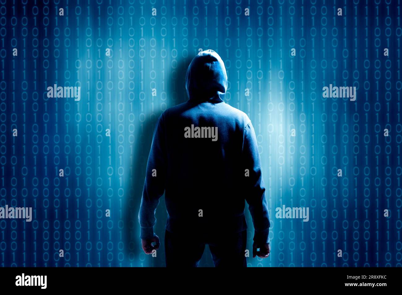 hooded man hacker anonyme concept de cyber-attaque et ransomware Banque D'Images