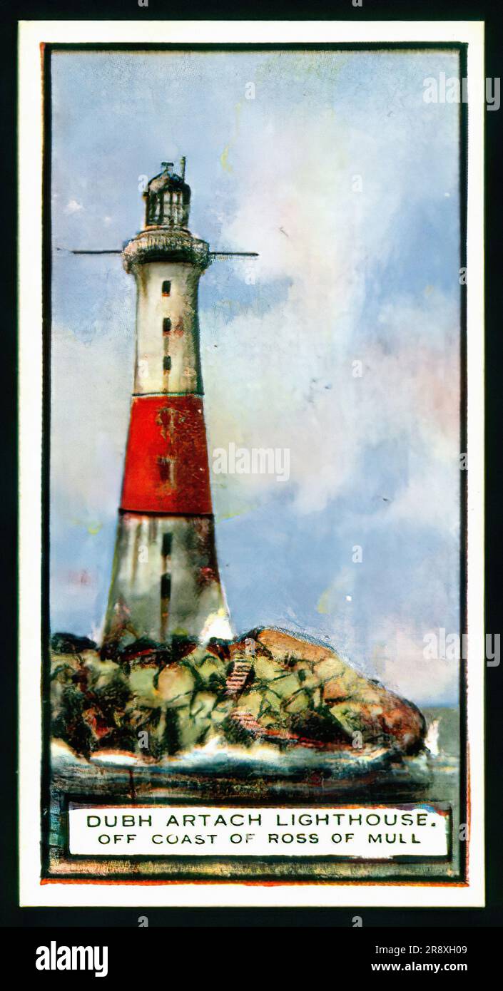 Dubh Artach Lighthouse - carte à cigarettes vintage Banque D'Images