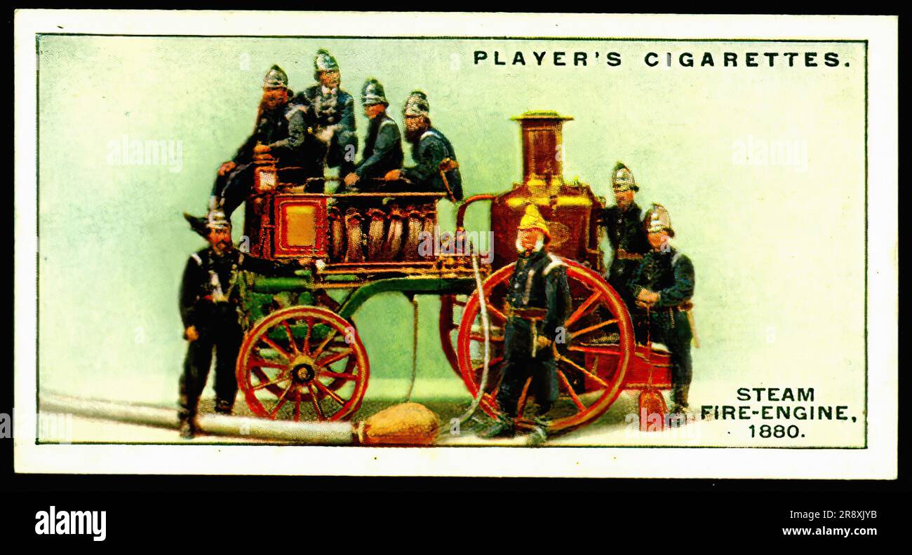 Moteur à vapeur, 1880 - carte à cigarettes vintage Banque D'Images