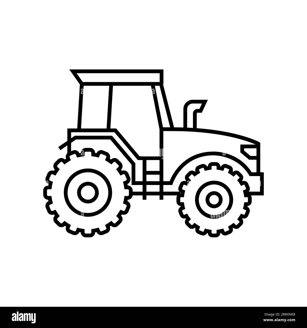 icône noire du tracteur. machines agricoles. illustration vectorielle plate Illustration de Vecteur