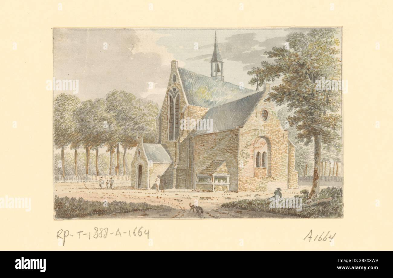 Vue sur l'église d'Arkel, c.1733-c.1740. Peut-être par Cornelis Pronk. Banque D'Images