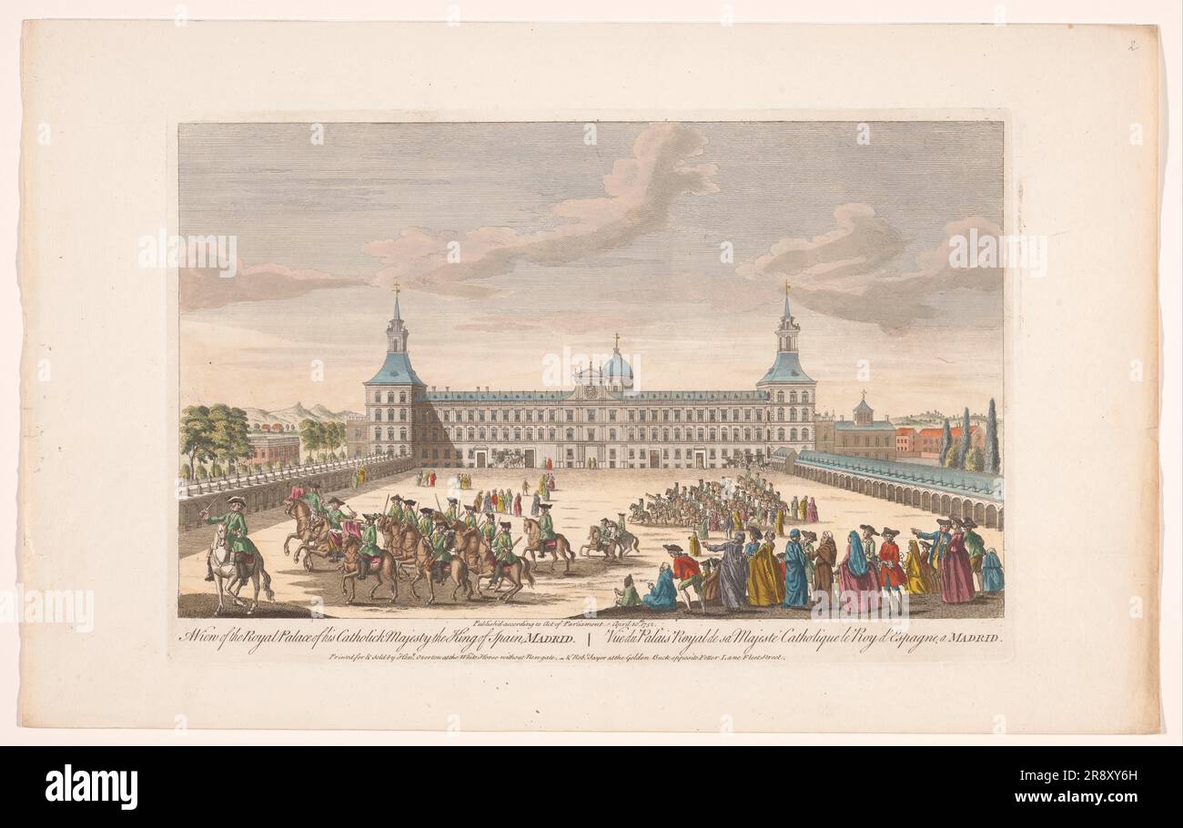 Vue sur le Palais Royal de Madrid, 1752. Banque D'Images