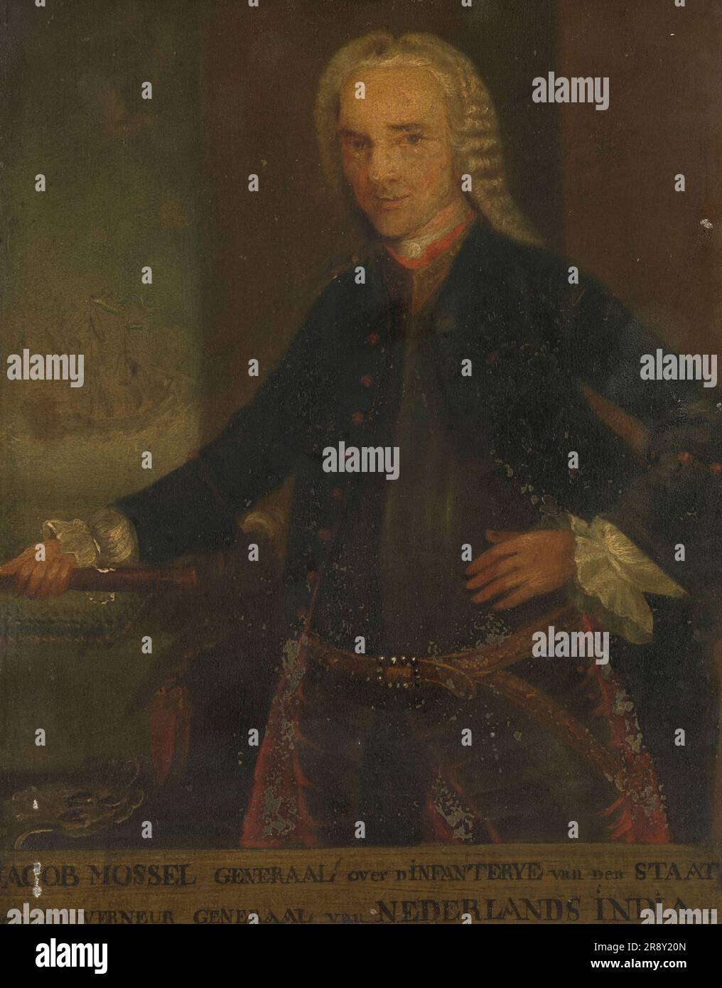 Portrait de Jacob Mossel, gouverneur général de la Dutch East India Company, 1750-1799. Banque D'Images