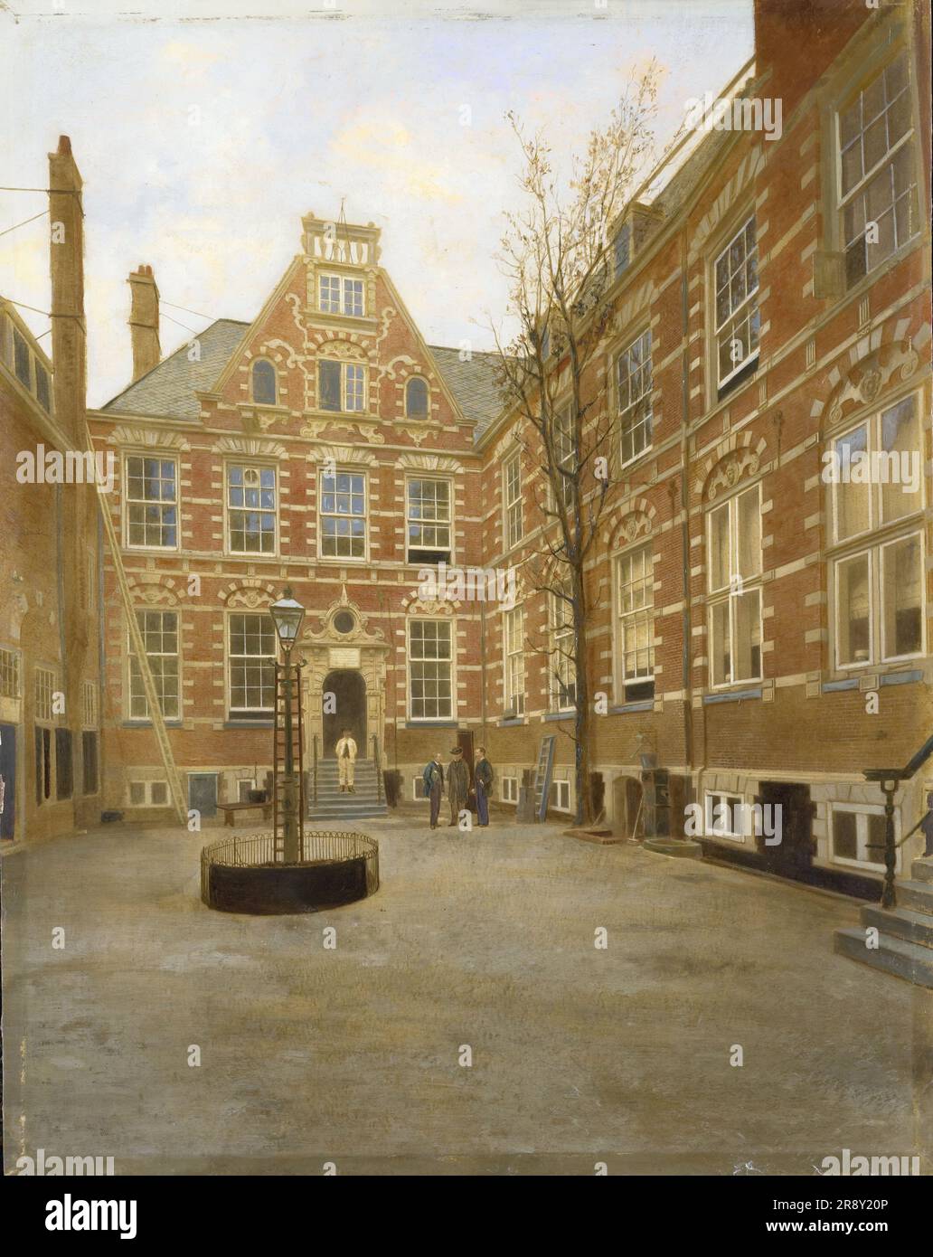 Cour de l'Oost-Indisch huis (East India House) à Amsterdam, 1870-1880. Bâtiment du début du 17th siècle, siège de la chambre d'Amsterdam de la Dutch East India Company. Banque D'Images