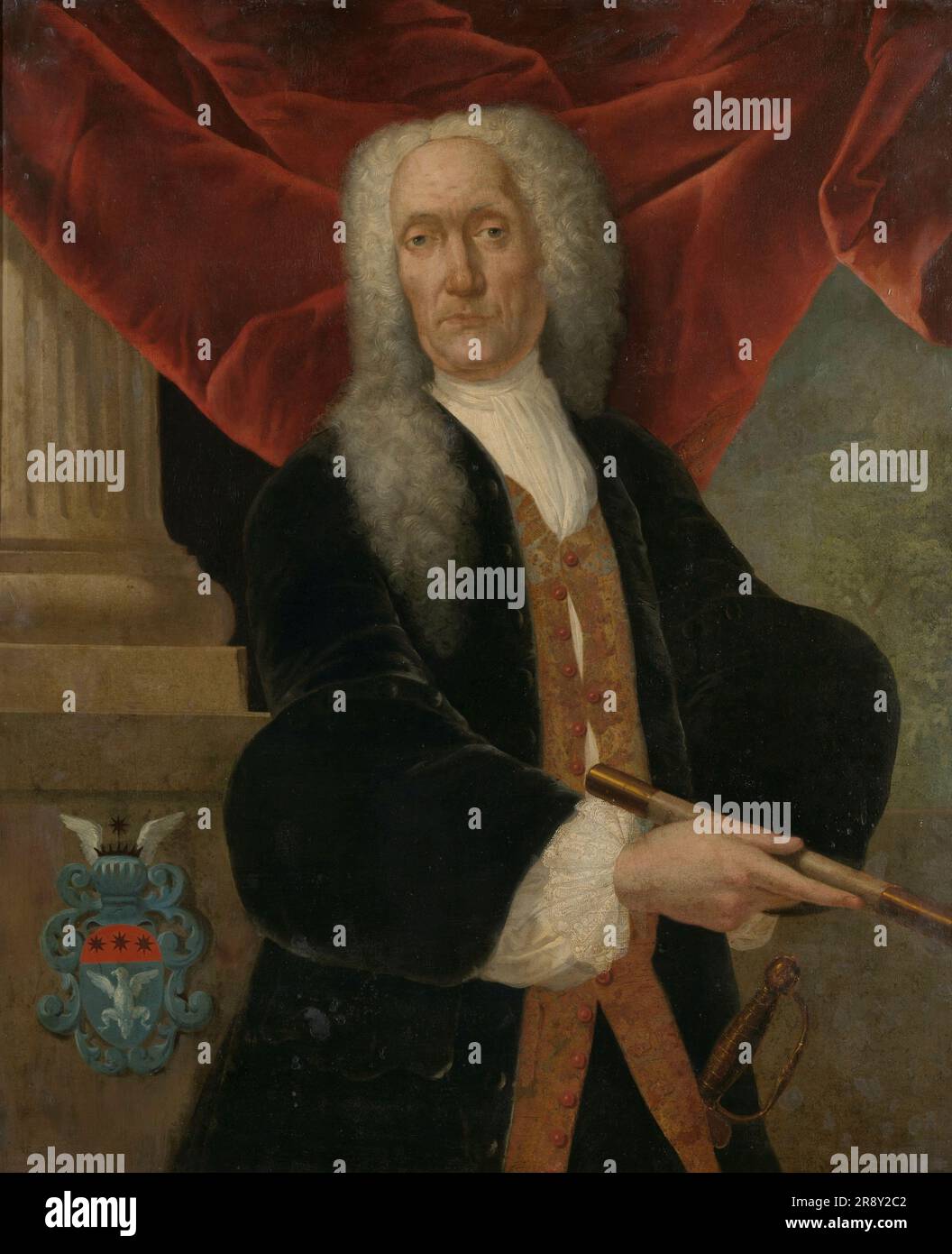 Abraham Patras (1735-1737), 1737-1745. Autre titre(s) : Portrait d'Abraham Patras, Gouverneur général de la Compagnie néerlandaise de l'Inde orientale. Banque D'Images