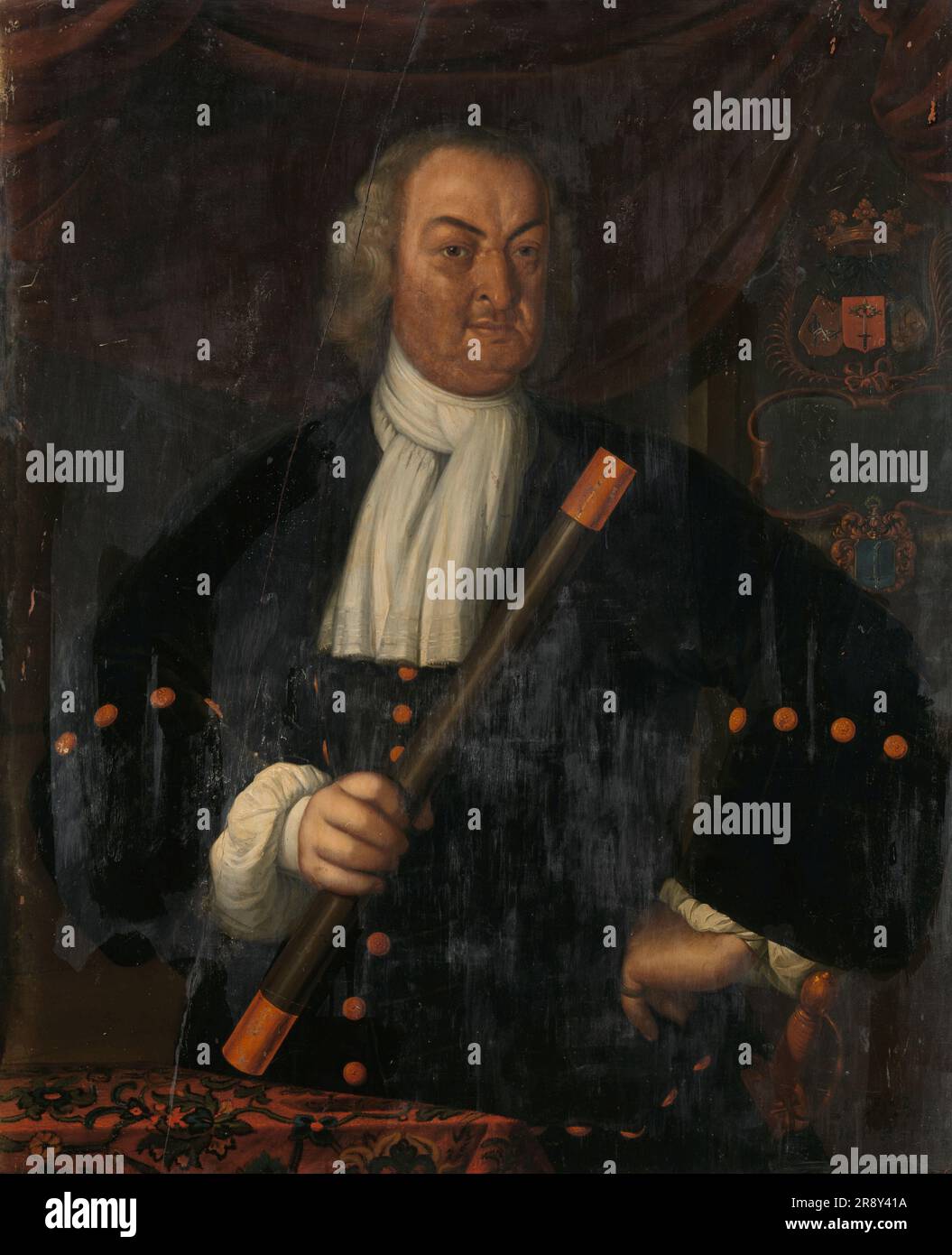 Hendrik Swaardecroon (1718-1725), 1723. Autre titre(s) : Portrait de Hendrik Swaardecroon (Hendrick Zwaardecroon), Gouverneur général des Antilles néerlandaises. Banque D'Images