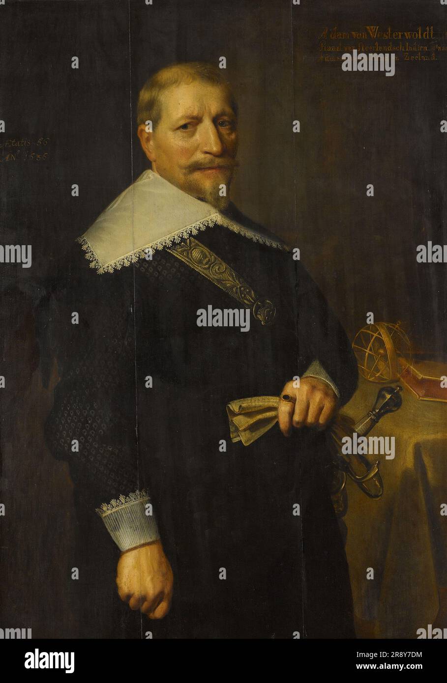 Portrait d'Adam van Westerwolt (1580-1639), 1636. Autre titre(s): Portrait d'Adam van Westerwolt (1580-1639), Conseiller extra-ordinaire de la Dutch East India Company. Banque D'Images