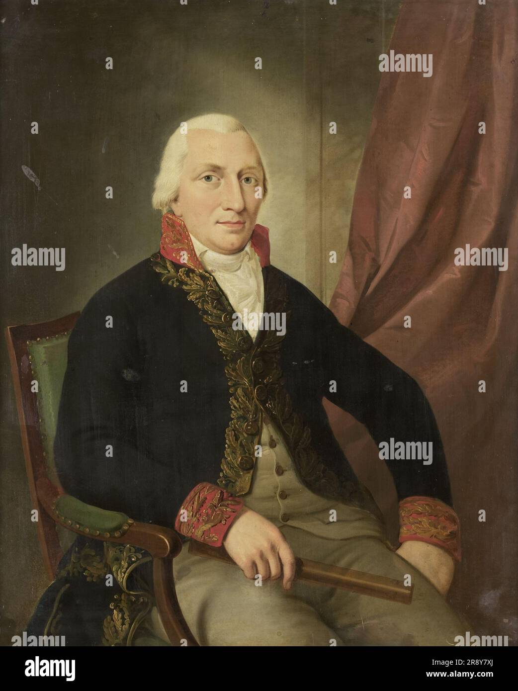 Portrait d'Albertus Henricus Wiese, Gouverneur général des Antilles néerlandaises, 1805-1810. Attribué à Adriaan de Lelie. Banque D'Images