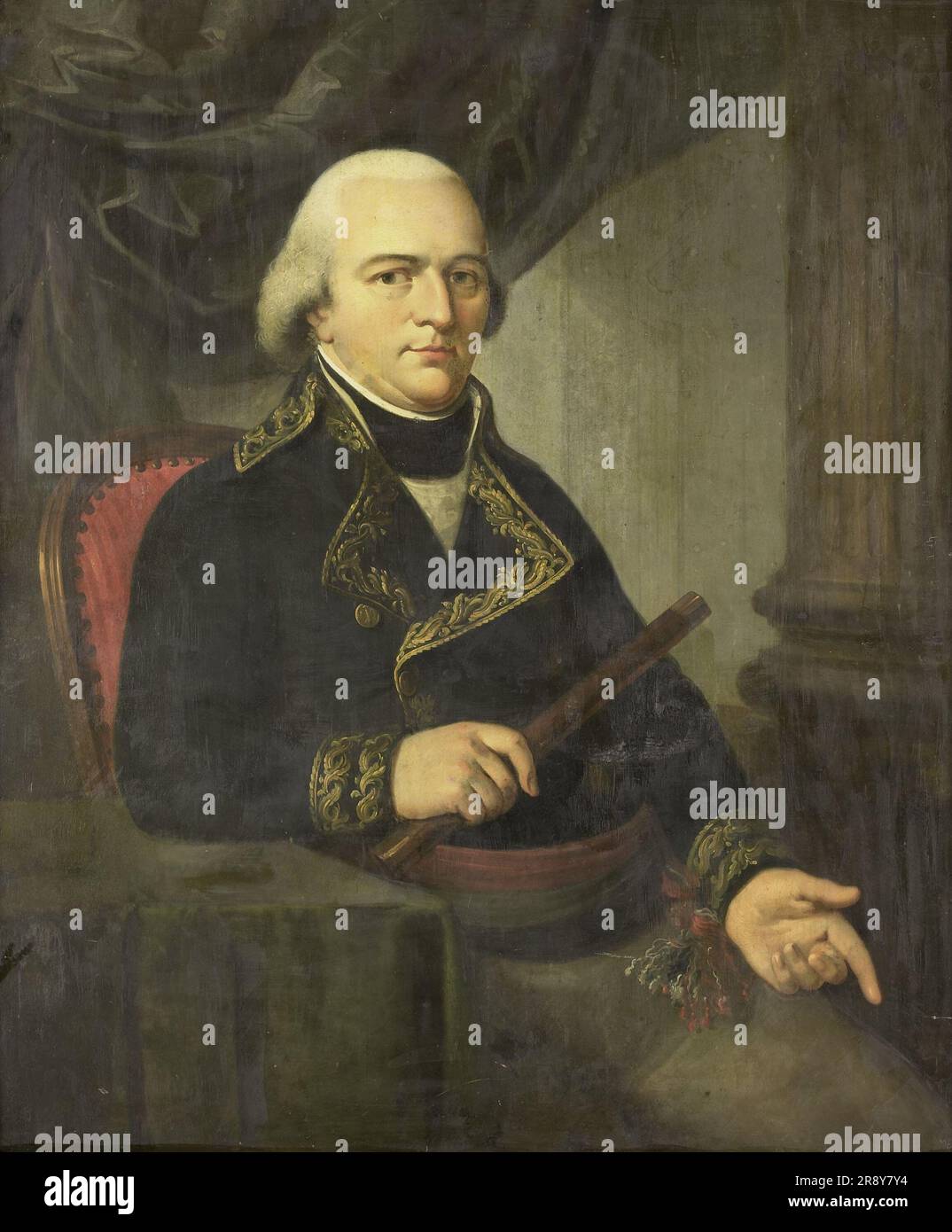 Portrait de Pieter Gerardus van Overstraten, gouverneur général des Indes néerlandaises, 1802-1820. Attribué à Adriaan de Lelie. Banque D'Images