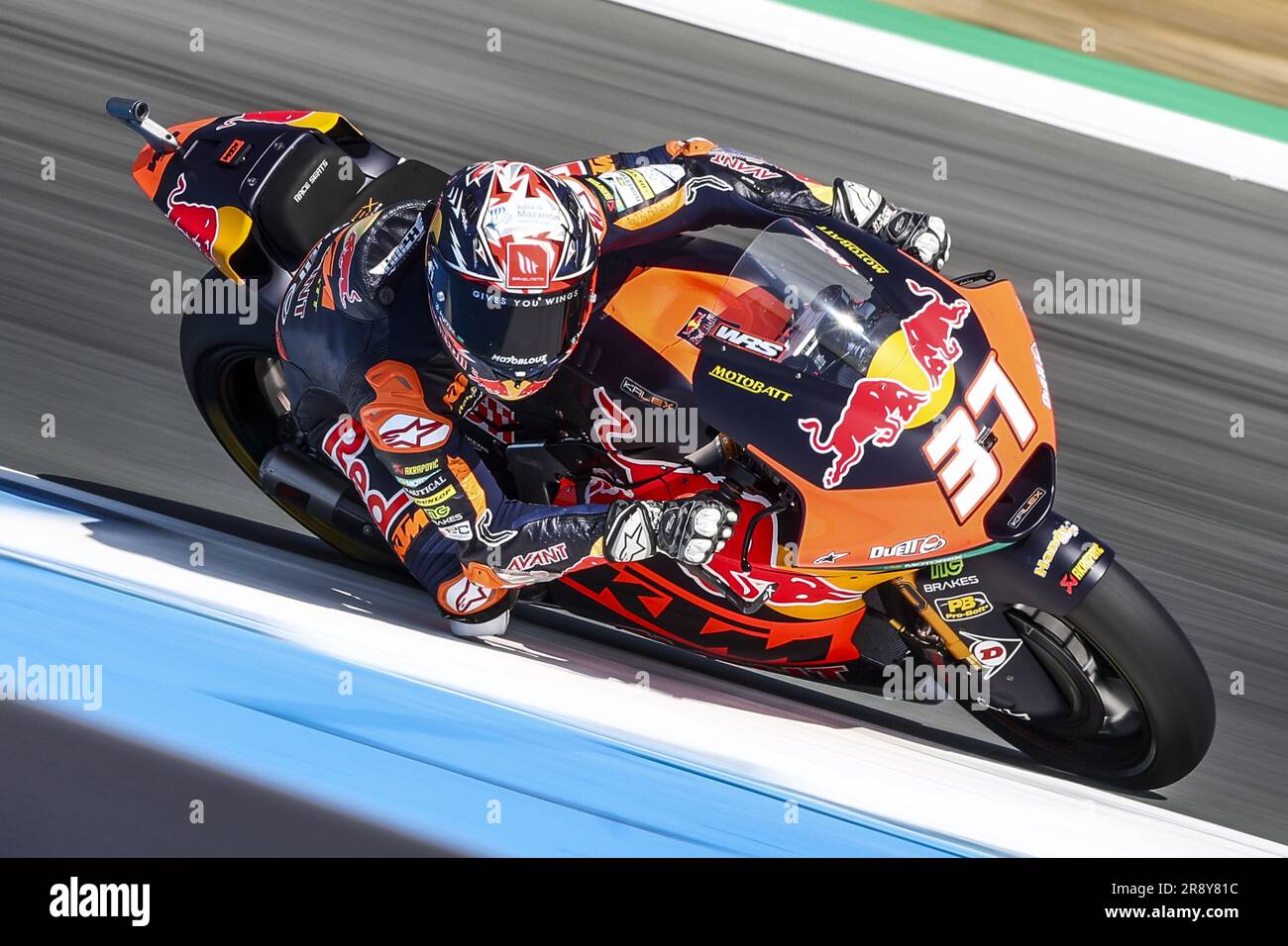ASSEN - 23/06/2023, 23/06/2023, Pedro Acosta (ESP) sur son Kalex en action lors de la première session de libre pratique de Moto2 sur 23 juin 2023 au circuit TT d'Assen, pays-Bas. ANP VINCENT JANNINK pays-bas sortie - belgique sortie Banque D'Images