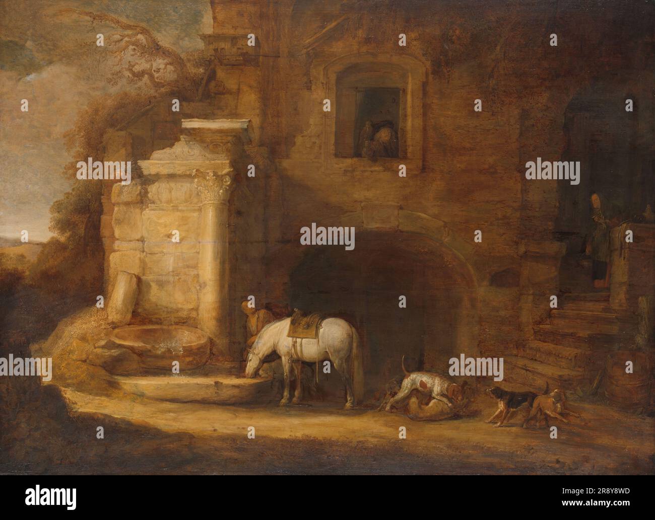 Retour de la Falconer, 1637. Banque D'Images