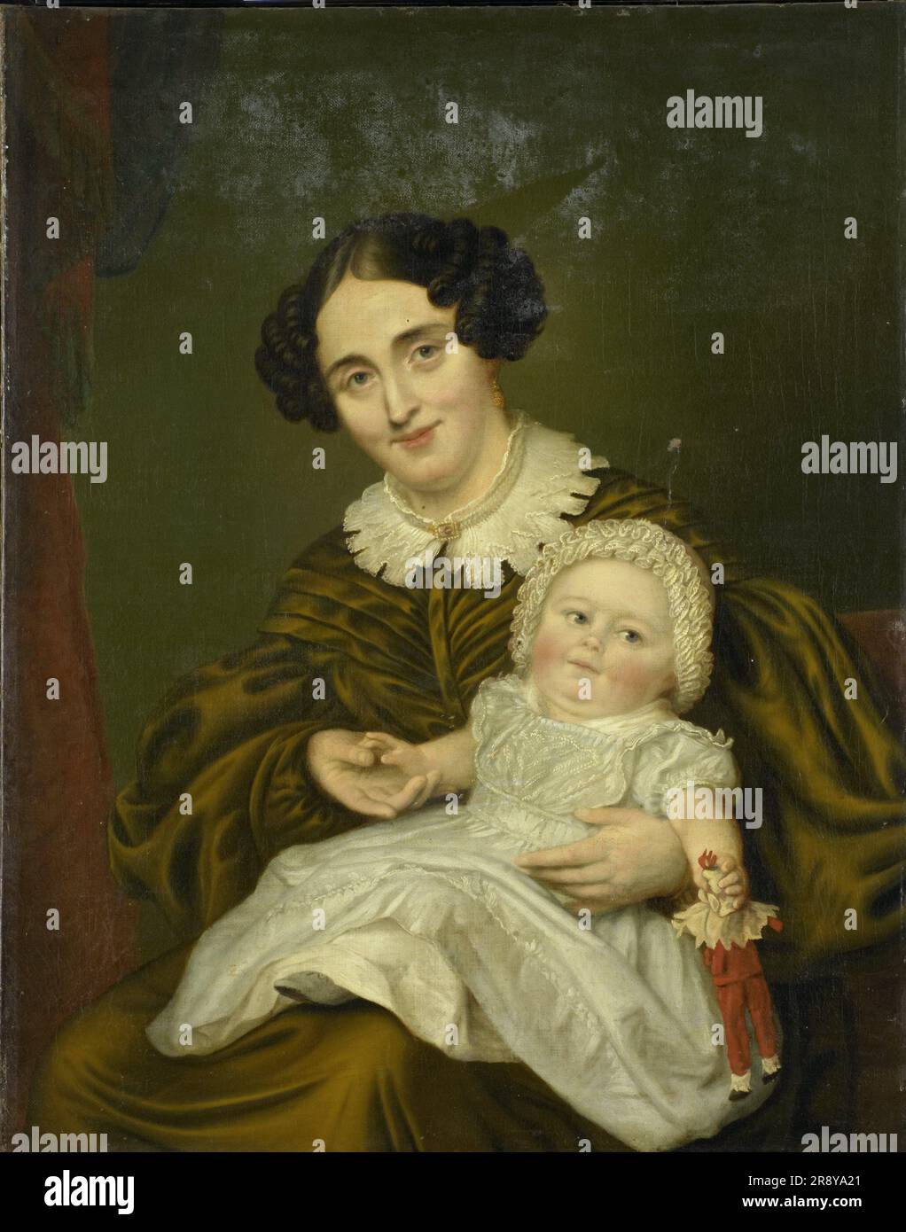 Mme Carp et son petit garçon, 1835-1843. Portrait double, probablement de Johanna Gesiena van Demmeltraadt (1804-1878), épouse de Jan Hendrik Carp (1788-1845), et de son fils Clemens Johan (1834-1889), ou de sa fille Anna Johanna (1842-1901). Banque D'Images