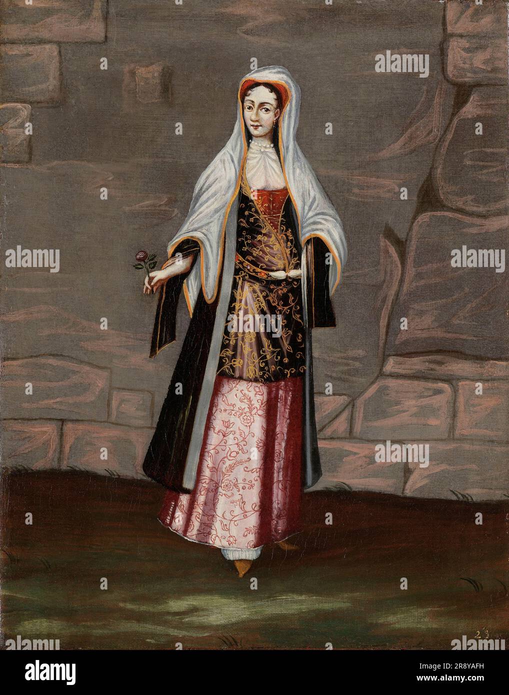 Femme de l'île de Mykonos, 1700-1737. Banque D'Images