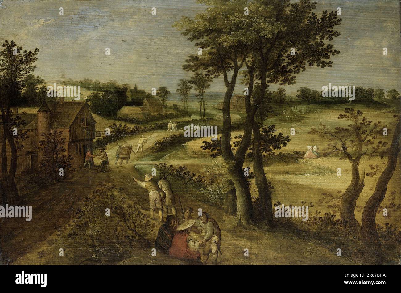 Paysage avec champs de maïs, 1602-1630. Attribué à Jacob Savery II Banque D'Images
