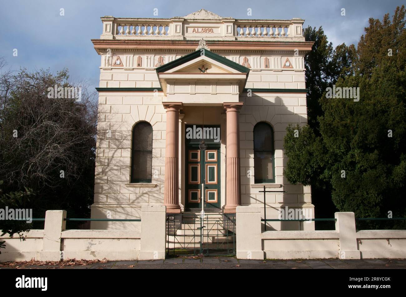 Les chambres Masonic dans la ville historique victorienne de Creswick, dans le centre des champs aurifères Banque D'Images