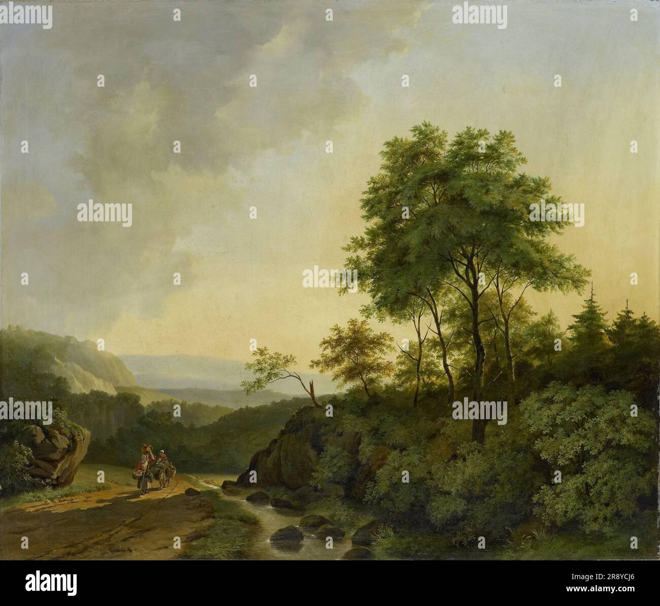 Vue sur les montagnes Harz, 1840. Banque D'Images