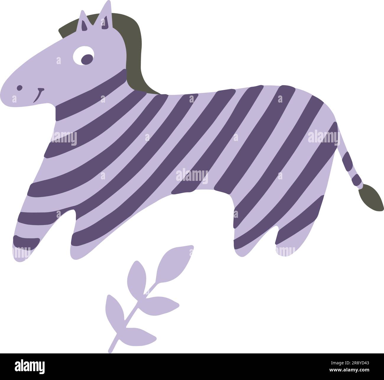 Zèbre. Violet. Modèle joli bébé moderne mode. Illustration de Vecteur