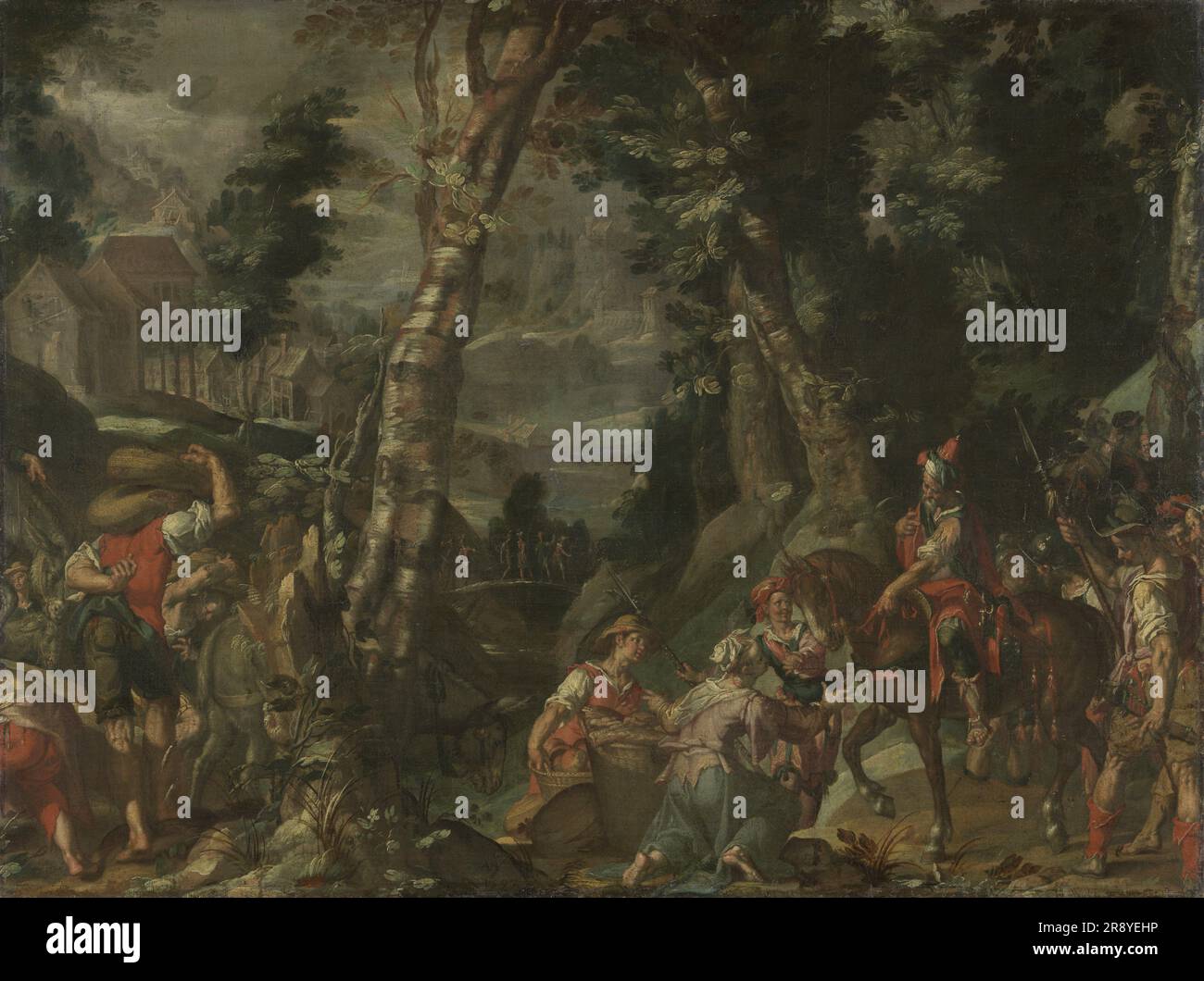 Rencontre entre David et Abigail, 1597. Banque D'Images