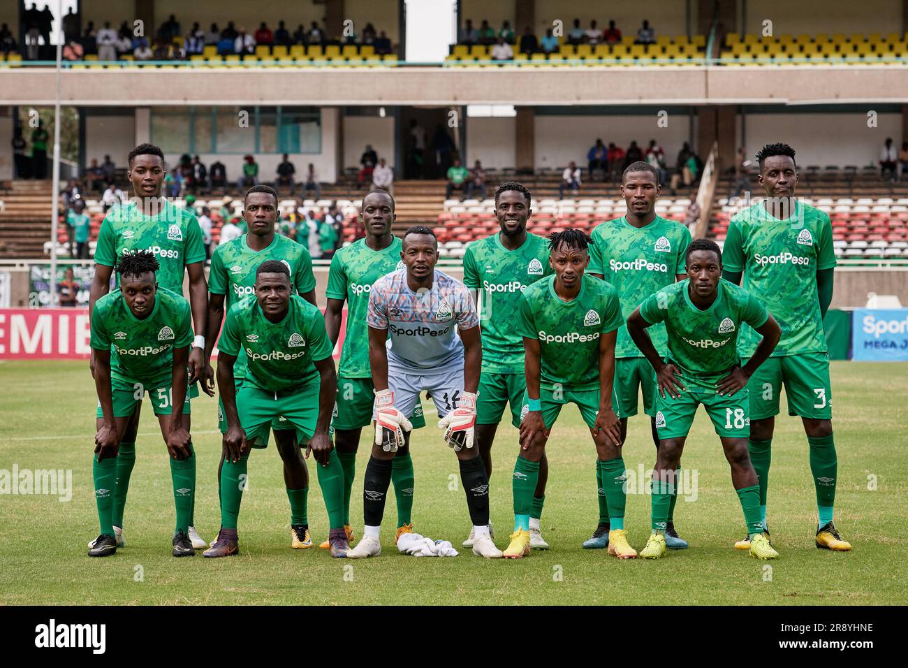 Nairobi, Kenya. 21 juin 2023. GOR Mahia équipe de démarrage. GOR Mahia contre Kakamega Homeboyz, première ligue du Kenya. Stade Kasarani. Crédit: XtraTimeSports (Darren McKinstry) Banque D'Images