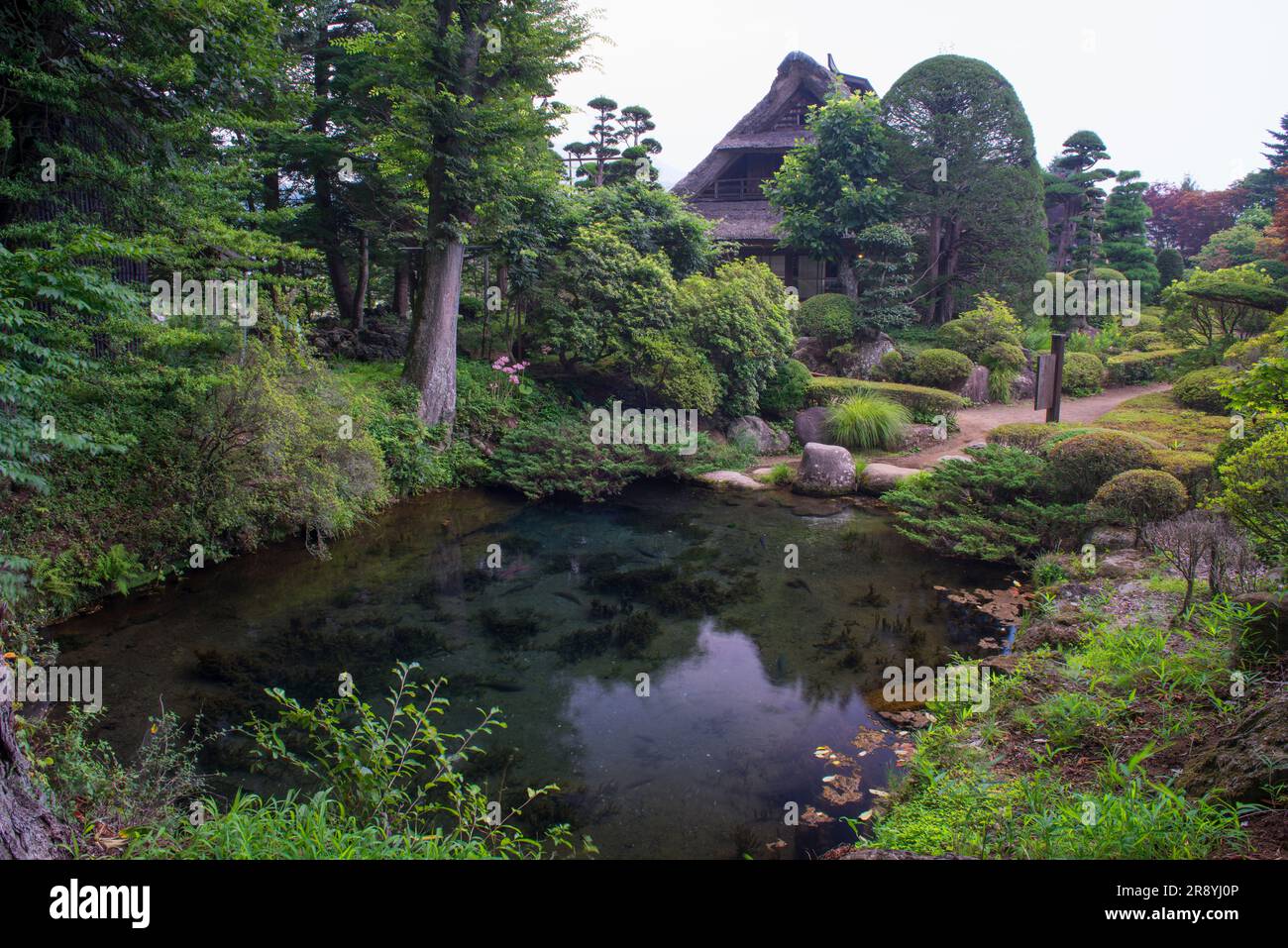 Oshinohakkai, Sokonukeike, forêts d'aulnes noirs et musée folklorique Banque D'Images