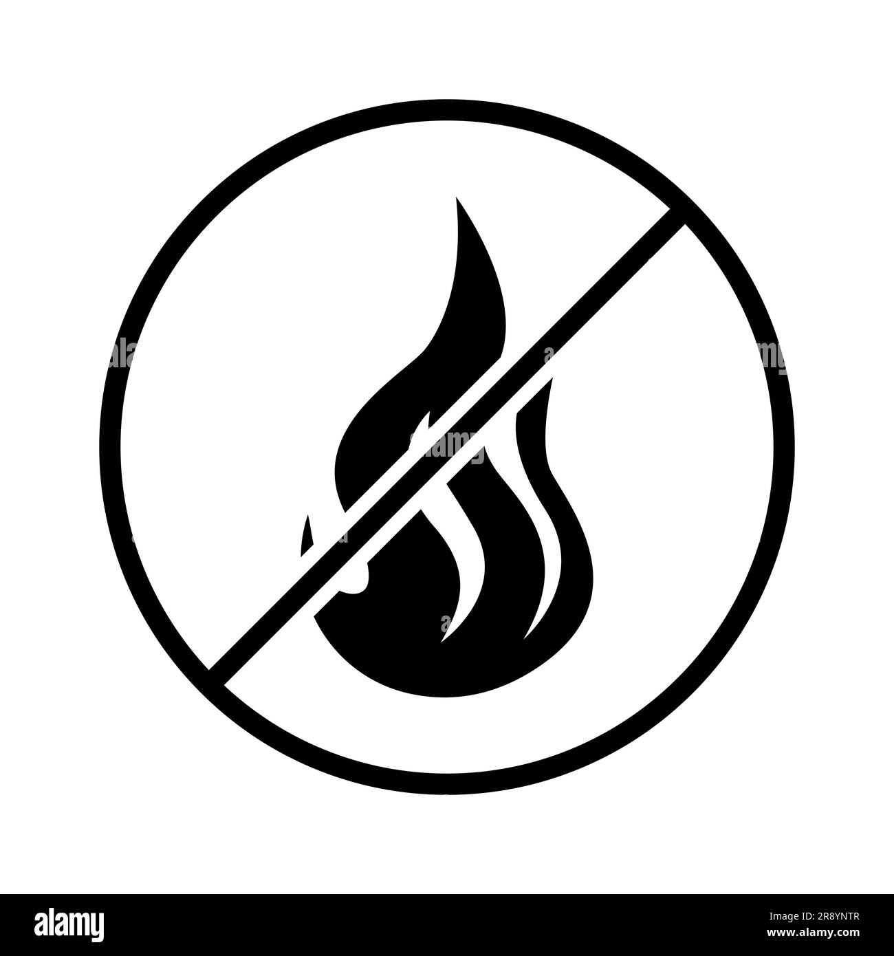Icône d'interdiction d'incendie. Illustration vectorielle isolée sur fond blanc Illustration de Vecteur