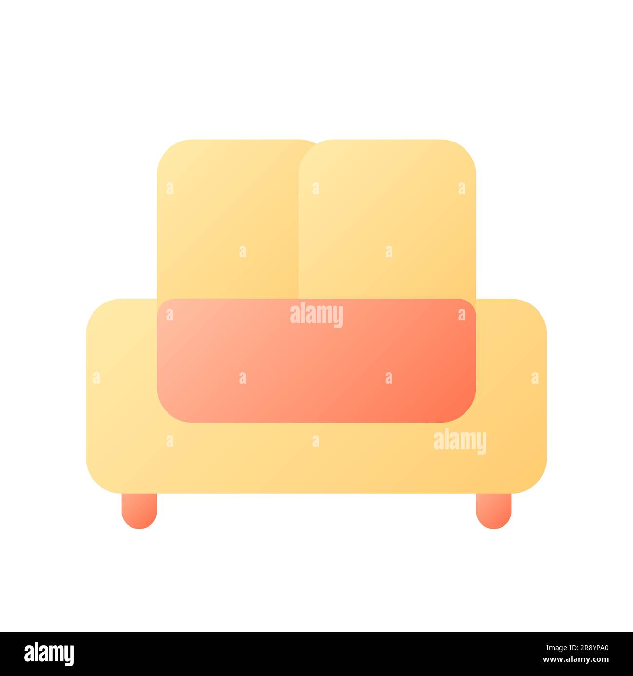 Icône de l'interface utilisateur couleur de dégradé plat Perfect de pixels Sofa Illustration de Vecteur