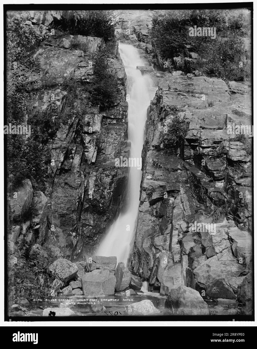 Cascade d'argent, partie inférieure, Crawford Notch, White Mountains, entre 1890 et 1901. Banque D'Images