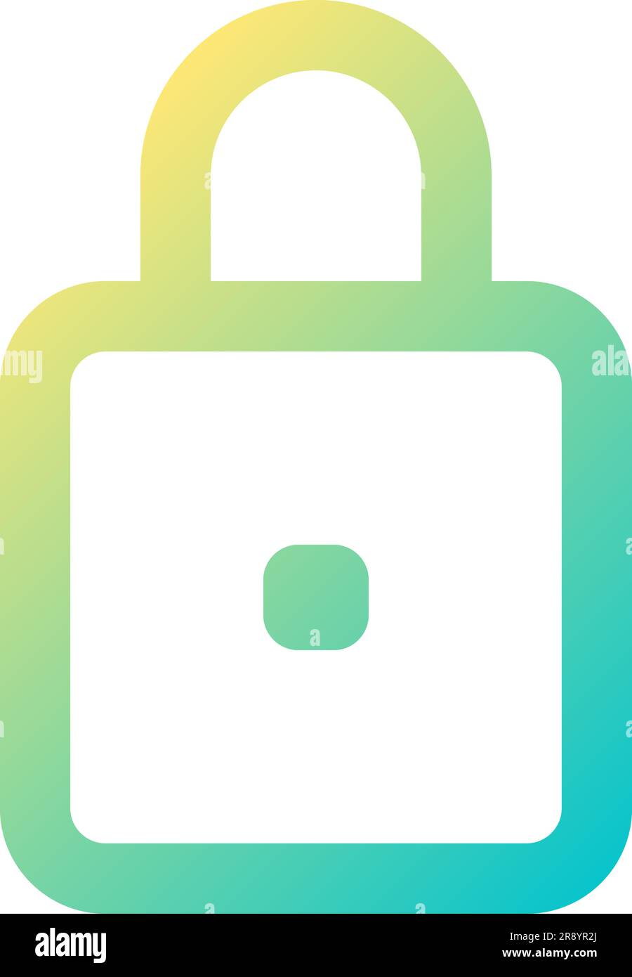 Icône de l'interface utilisateur linéaire à gradient parfait de pixel de cadenas Illustration de Vecteur