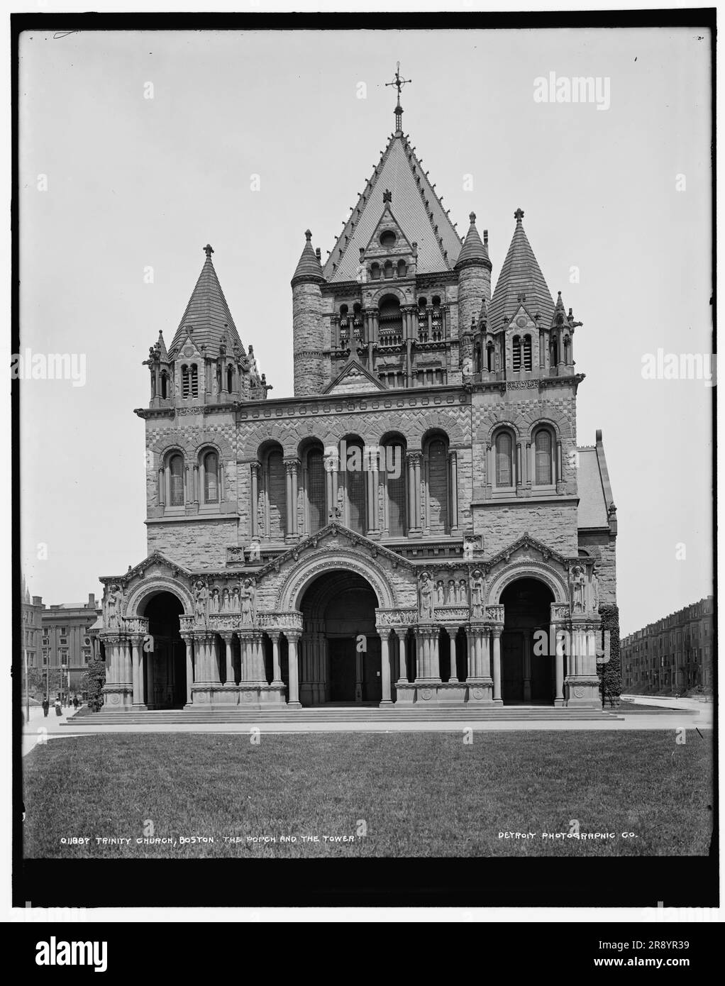 Trinity Church, Boston, le porche et la tour, entre 1890 et 1901. Banque D'Images