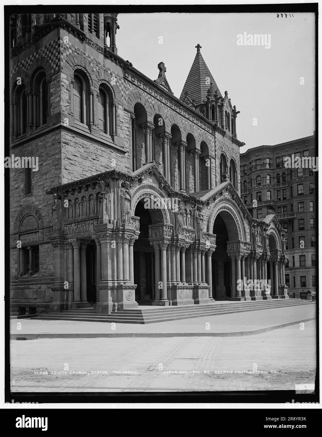 Trinity Church, Boston, le porche, C1900. Banque D'Images
